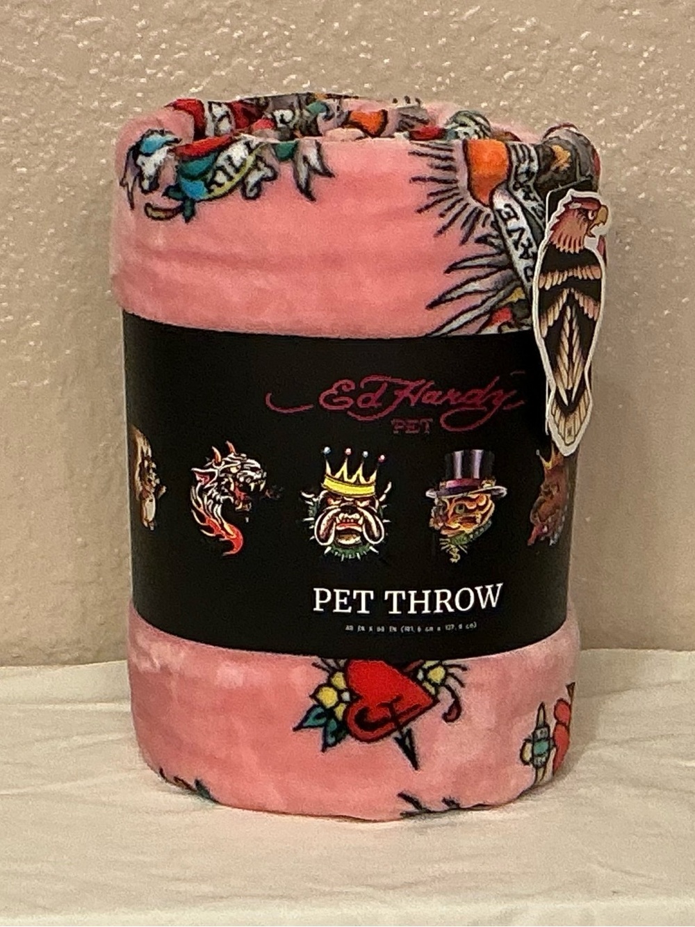 Ed Hardy Pink Pet Throw Blanket